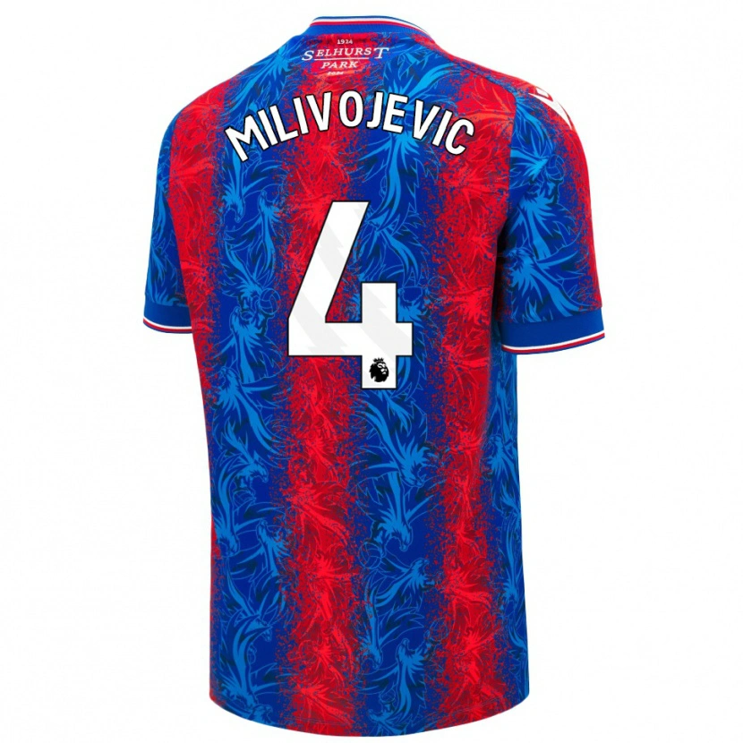 Danxen Mujer Camiseta Luka Milivojevic #4 Rayas Rojas Y Azules 1ª Equipación 2024/25 La Camisa México