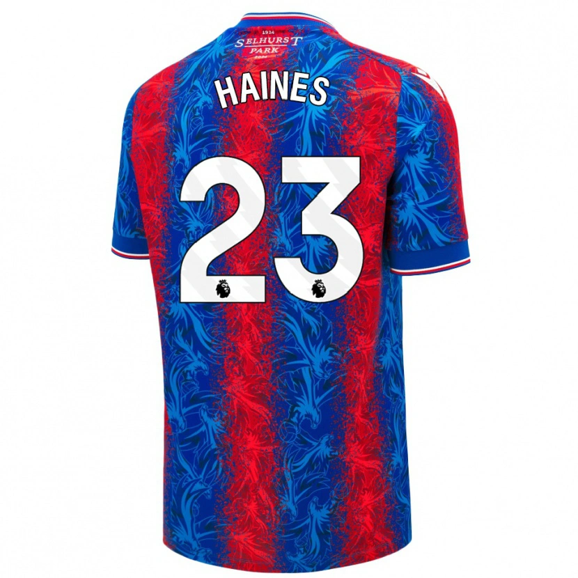 Danxen Mujer Camiseta Coral-Jade Haines #23 Rayas Rojas Y Azules 1ª Equipación 2024/25 La Camisa México