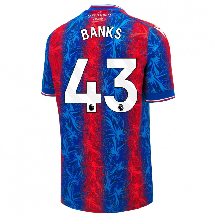 Danxen Mujer Camiseta Scott Banks #43 Rayas Rojas Y Azules 1ª Equipación 2024/25 La Camisa México