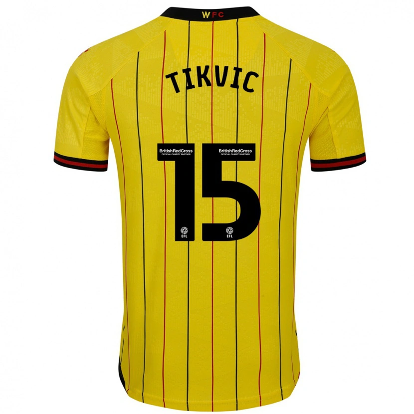 Danxen Mujer Camiseta Antonio Tikvic #15 Amarillo Negro 1ª Equipación 2024/25 La Camisa México