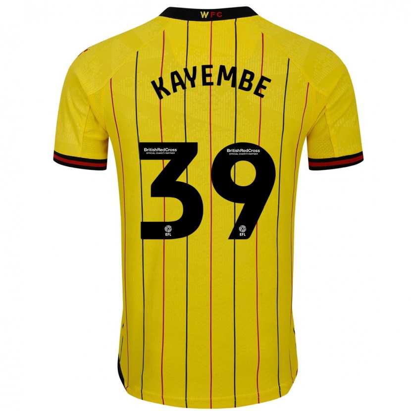 Danxen Mujer Camiseta Edo Kayembe #39 Amarillo Negro 1ª Equipación 2024/25 La Camisa México