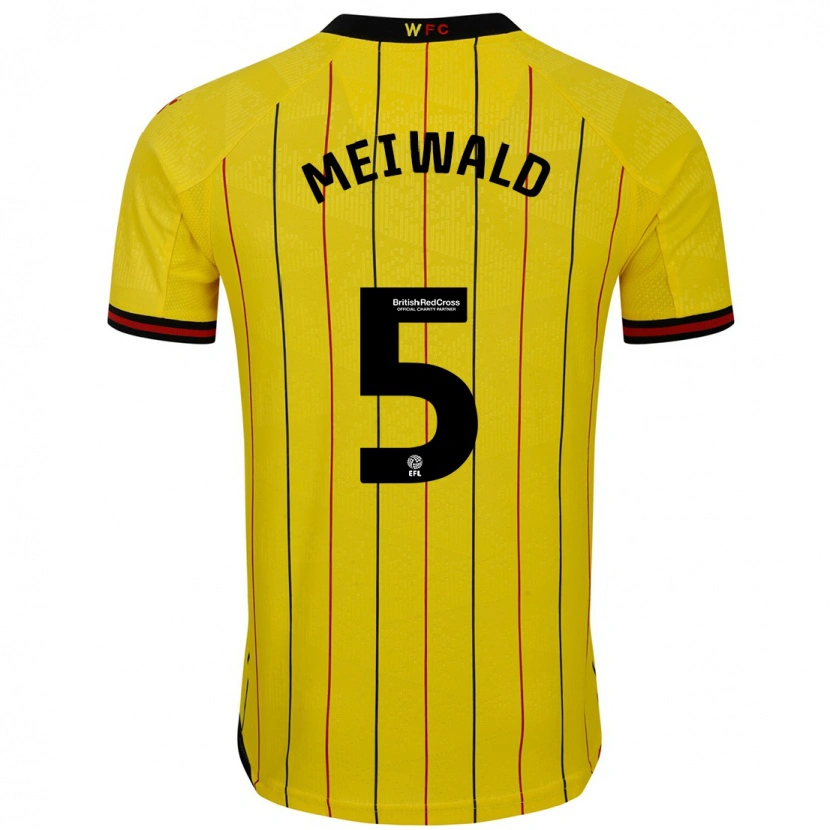 Danxen Mujer Camiseta Anne Meiwald #5 Amarillo Negro 1ª Equipación 2024/25 La Camisa México