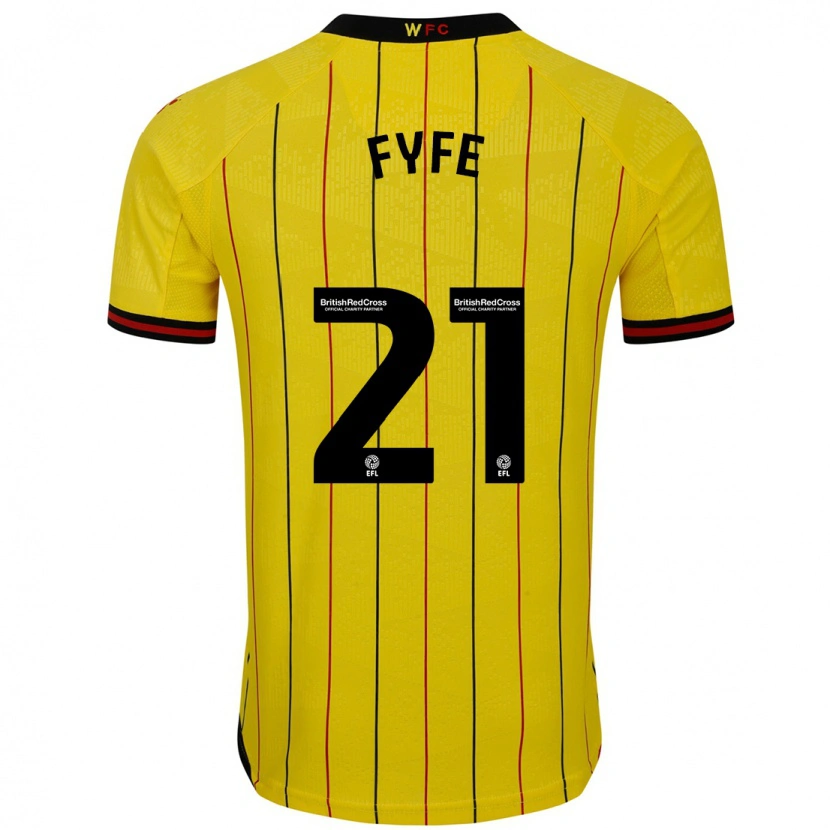 Danxen Mujer Camiseta Flo Fyfe #21 Amarillo Negro 1ª Equipación 2024/25 La Camisa México