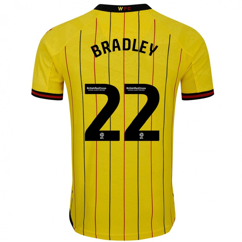 Danxen Mujer Camiseta Jade Bradley #22 Amarillo Negro 1ª Equipación 2024/25 La Camisa México
