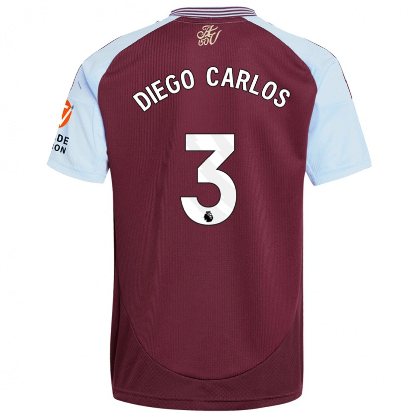 Danxen Mujer Camiseta Diego Carlos #3 Borgoña Azul Cielo 1ª Equipación 2024/25 La Camisa México