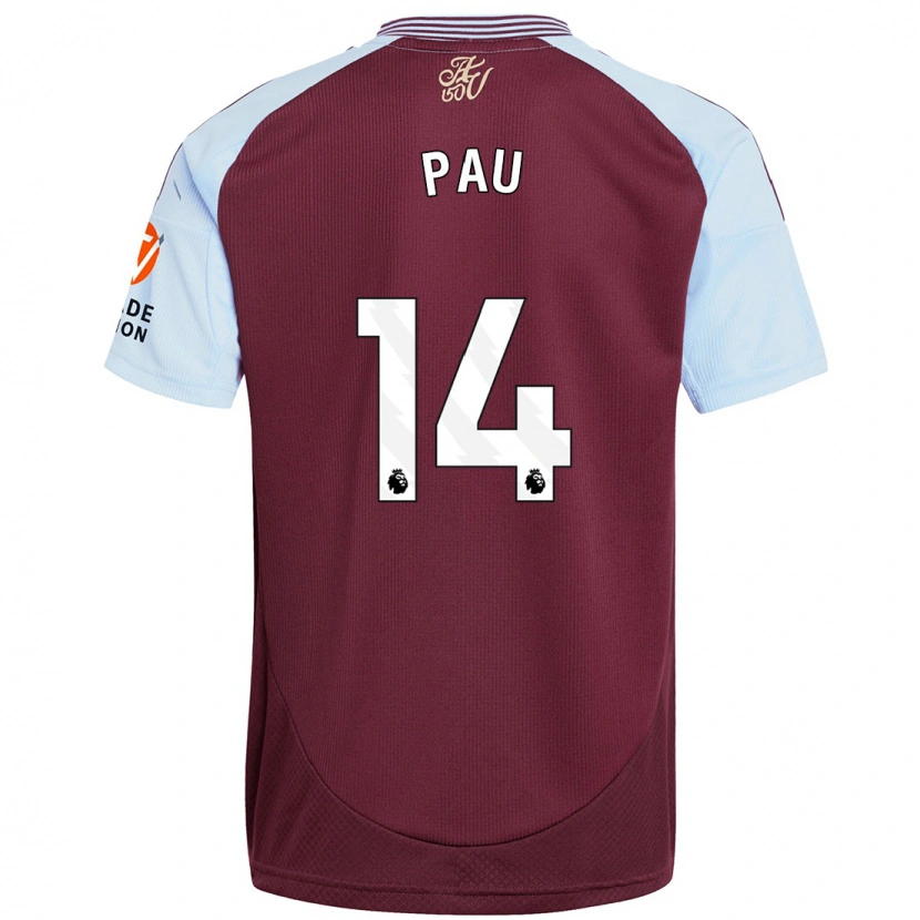 Danxen Mujer Camiseta Pau Torres #14 Borgoña Azul Cielo 1ª Equipación 2024/25 La Camisa México