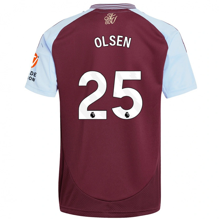 Danxen Mujer Camiseta Robin Olsen #25 Borgoña Azul Cielo 1ª Equipación 2024/25 La Camisa México