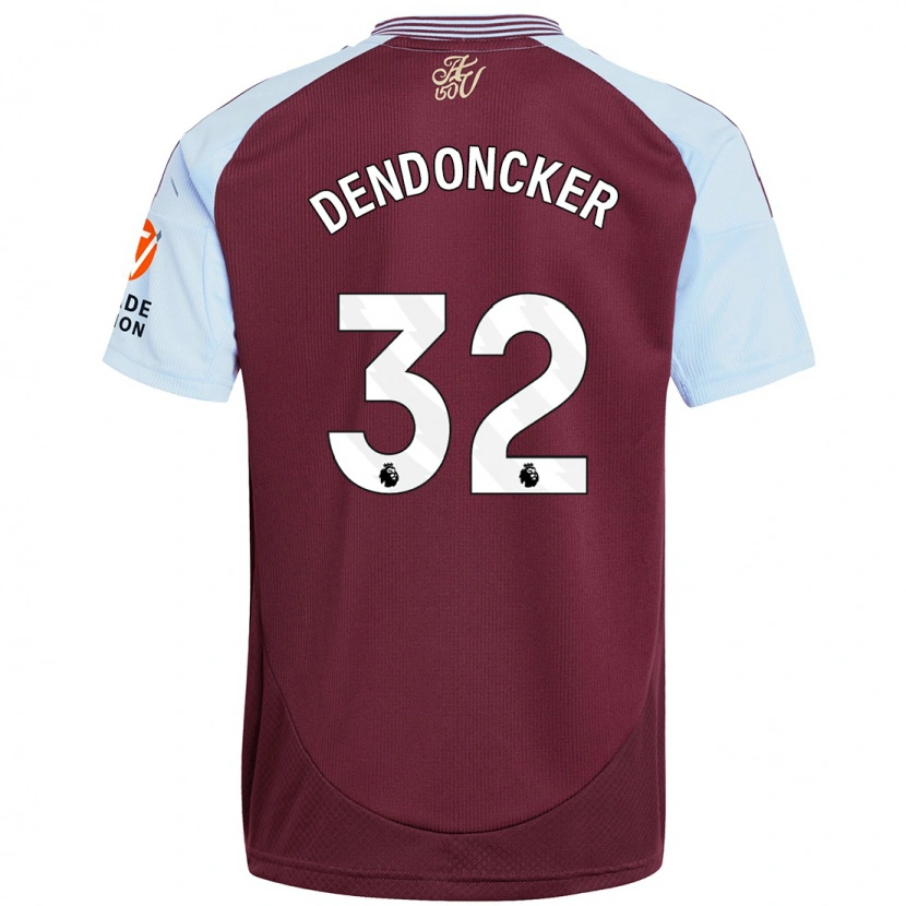 Danxen Mujer Camiseta Leander Dendoncker #32 Borgoña Azul Cielo 1ª Equipación 2024/25 La Camisa México
