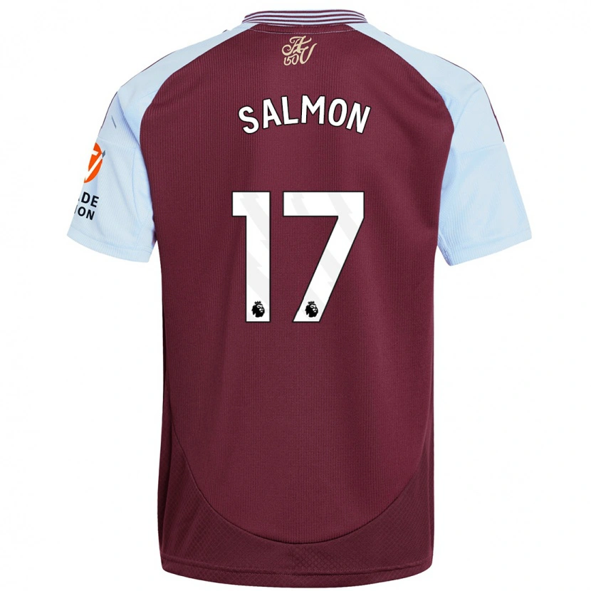 Danxen Mujer Camiseta Ebony Salmon #17 Borgoña Azul Cielo 1ª Equipación 2024/25 La Camisa México