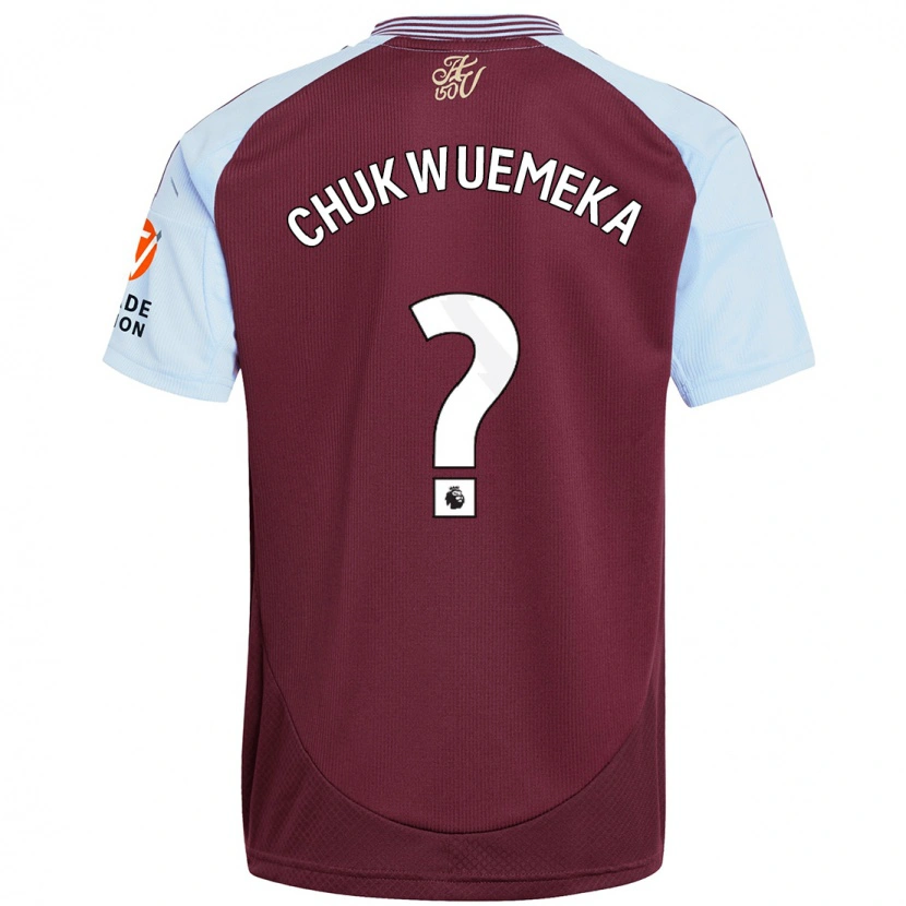 Danxen Mujer Camiseta Caleb Chukwuemeka #0 Borgoña Azul Cielo 1ª Equipación 2024/25 La Camisa México