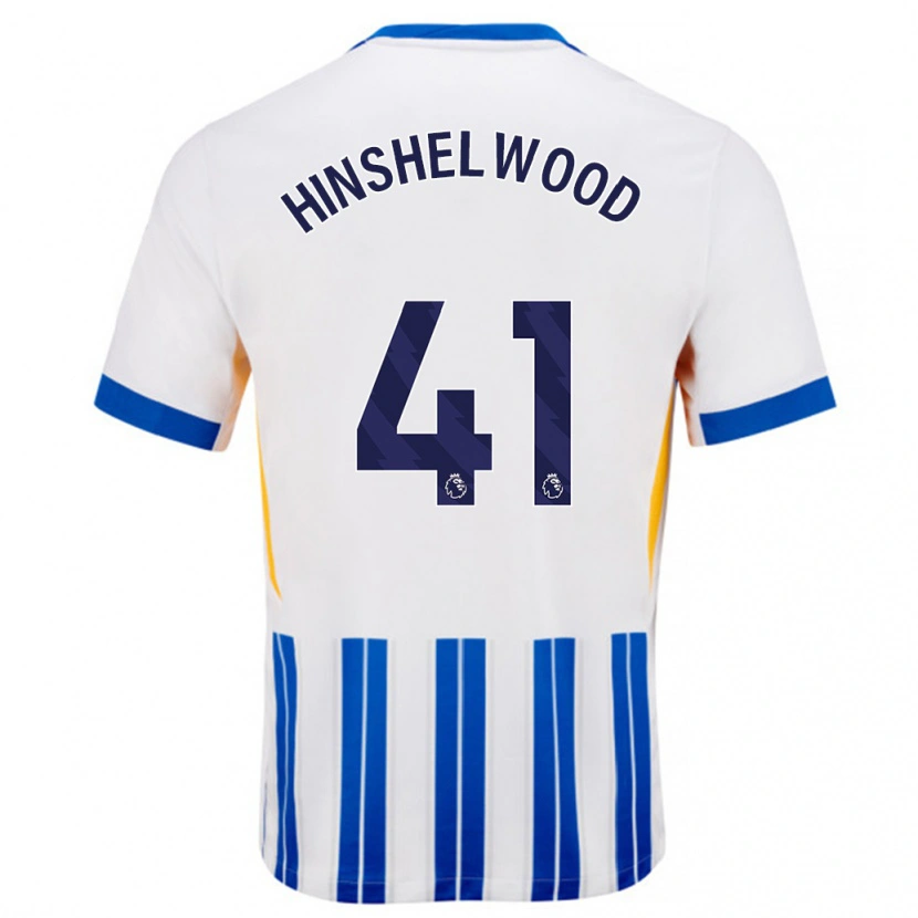 Danxen Mujer Camiseta Jack Hinshelwood #41 Blanco Azul Rayas 1ª Equipación 2024/25 La Camisa México