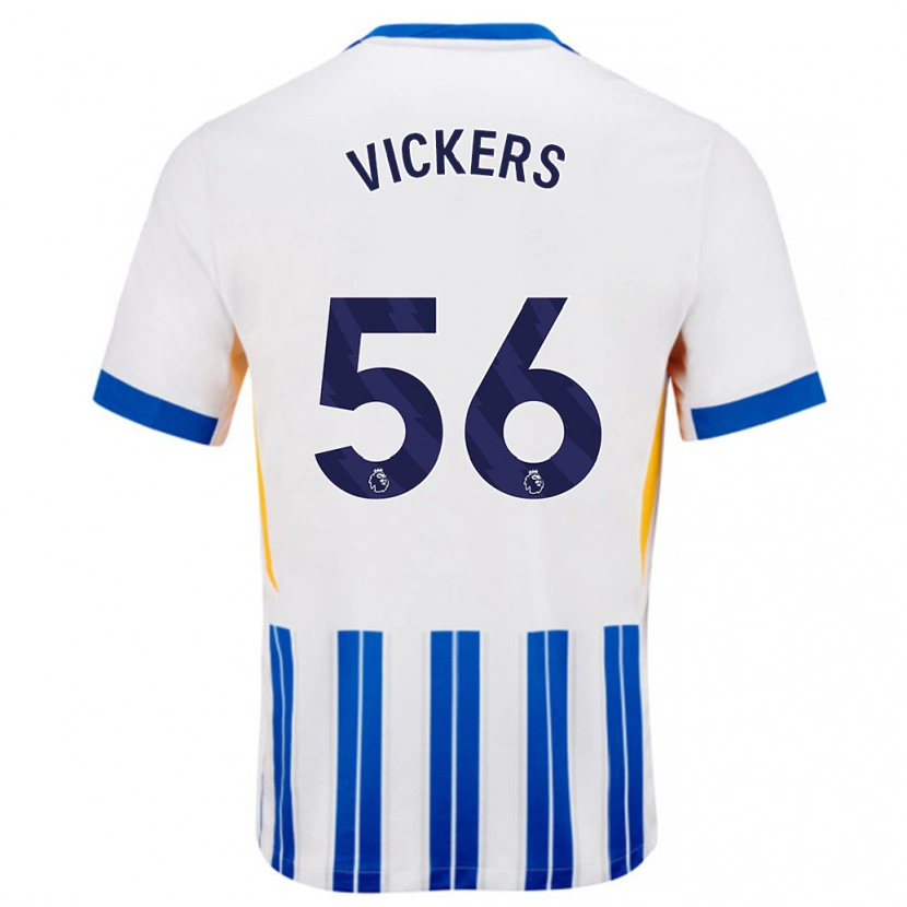 Danxen Mujer Camiseta Caylan Vickers #56 Blanco Azul Rayas 1ª Equipación 2024/25 La Camisa México