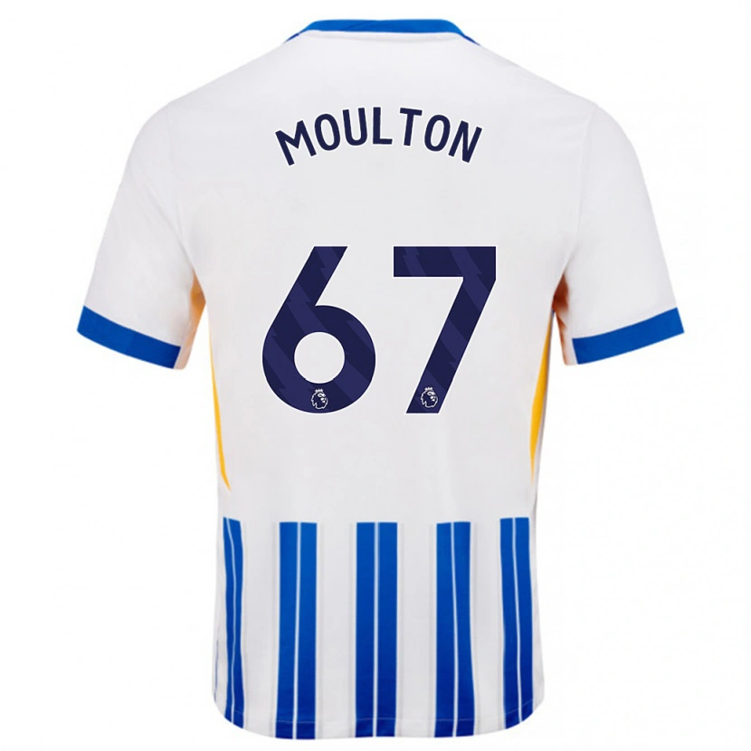 Danxen Mujer Camiseta Remiero Moulton #67 Blanco Azul Rayas 1ª Equipación 2024/25 La Camisa México
