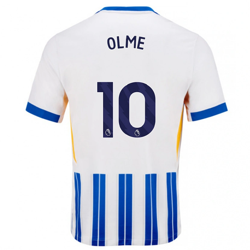 Danxen Mujer Camiseta Julia Margareta Zigiotti Olme #10 Blanco Azul Rayas 1ª Equipación 2024/25 La Camisa México