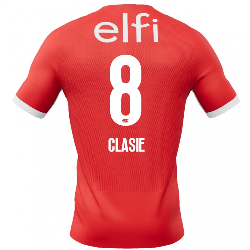 Danxen Mujer Camiseta Jordy Clasie #8 Rojo Blanco 1ª Equipación 2024/25 La Camisa México