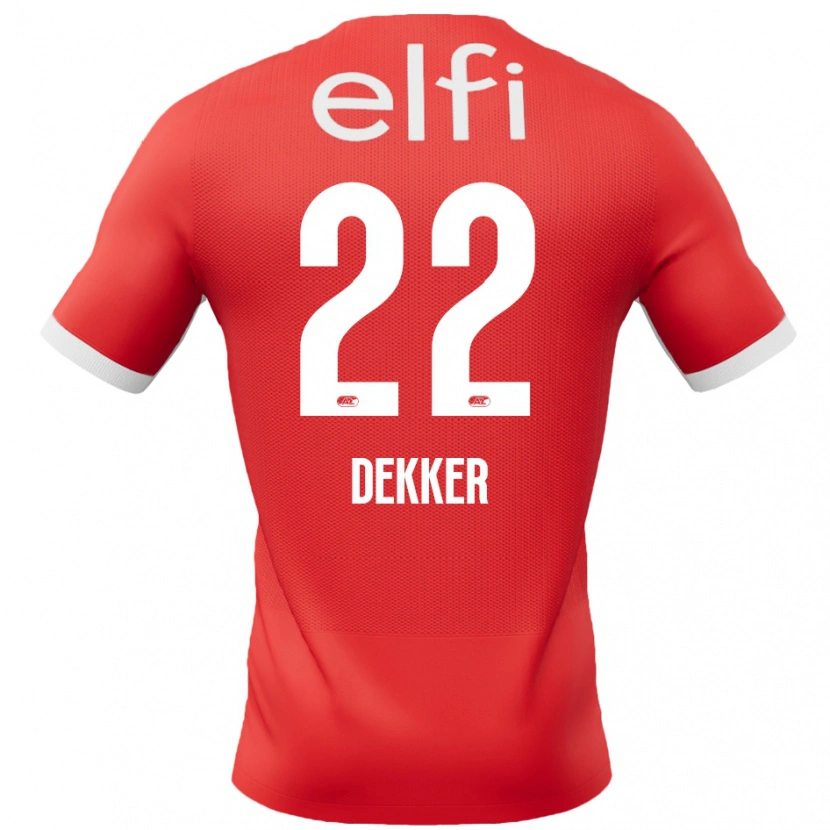 Danxen Mujer Camiseta Maxim Dekker #22 Rojo Blanco 1ª Equipación 2024/25 La Camisa México