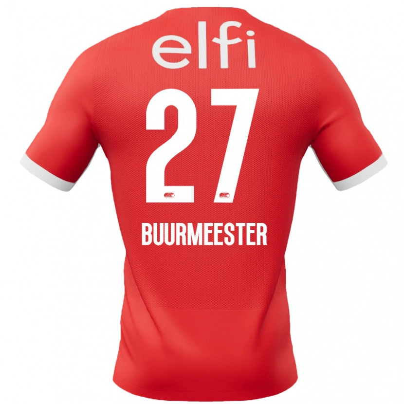 Danxen Mujer Camiseta Zico Buurmeester #27 Rojo Blanco 1ª Equipación 2024/25 La Camisa México