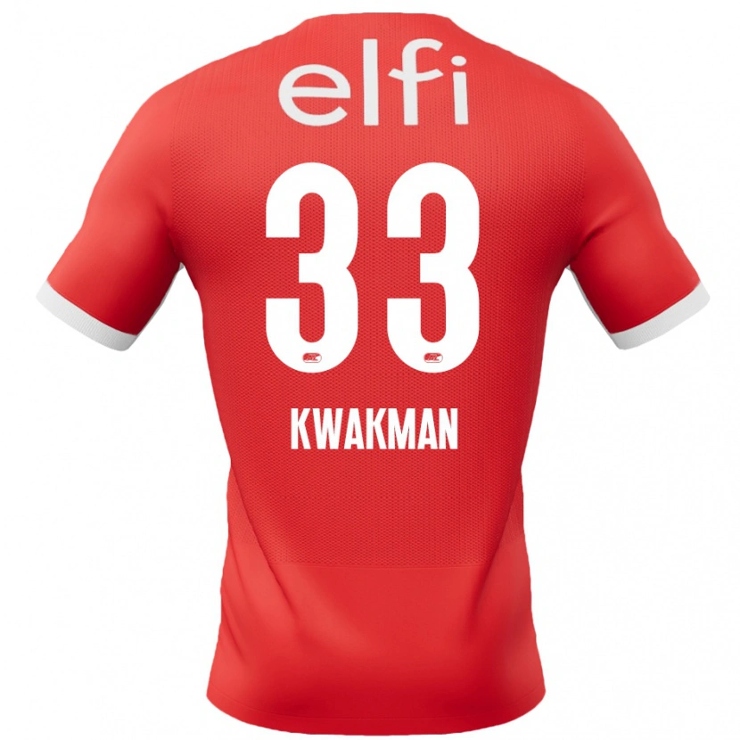Danxen Mujer Camiseta Dave Kwakman #33 Rojo Blanco 1ª Equipación 2024/25 La Camisa México