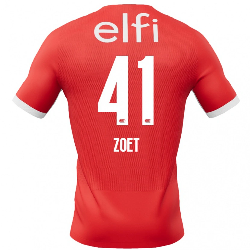 Danxen Mujer Camiseta Jeroen Zoet #41 Rojo Blanco 1ª Equipación 2024/25 La Camisa México