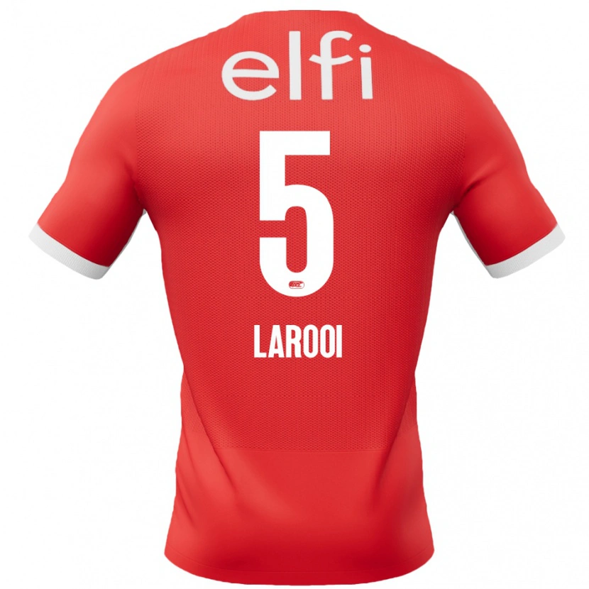 Danxen Mujer Camiseta Finn Larooi #5 Rojo Blanco 1ª Equipación 2024/25 La Camisa México