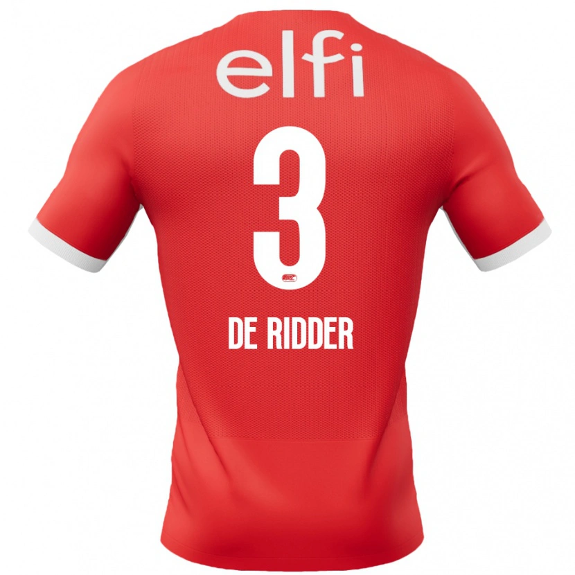 Danxen Mujer Camiseta Djoeke De Ridder #3 Rojo Blanco 1ª Equipación 2024/25 La Camisa México