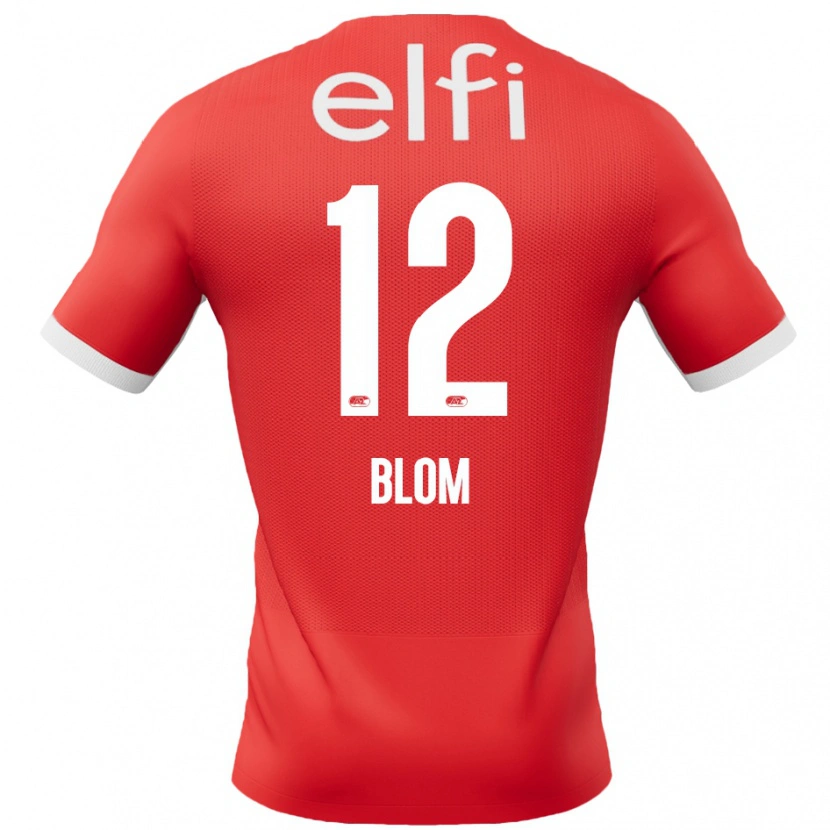 Danxen Mujer Camiseta Robin Blom #12 Rojo Blanco 1ª Equipación 2024/25 La Camisa México