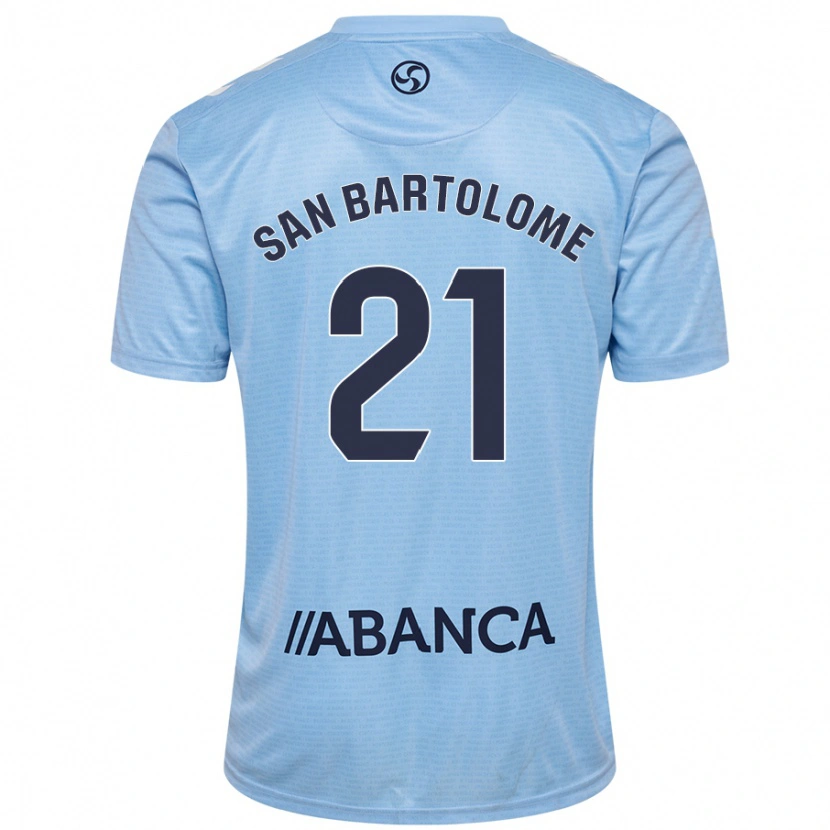 Danxen Mujer Camiseta Víctor San Bartolomé #21 Azul Cielo 1ª Equipación 2024/25 La Camisa México