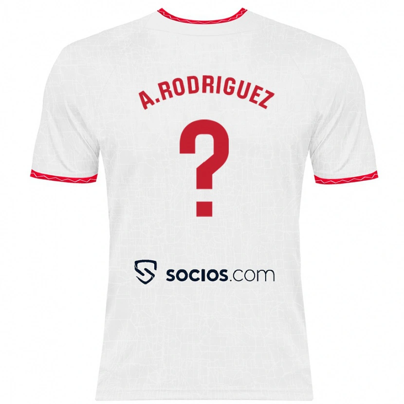 Danxen Mujer Camiseta Ángel Rodríguez #0 Blanco Rojo 1ª Equipación 2024/25 La Camisa México