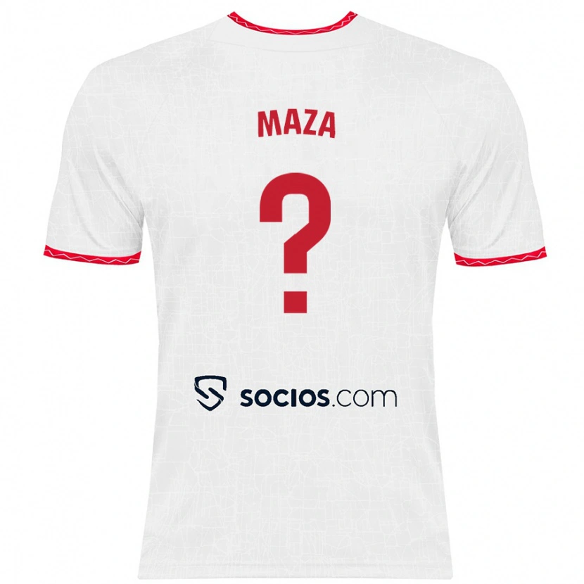 Danxen Mujer Camiseta Manuel Maza #0 Blanco Rojo 1ª Equipación 2024/25 La Camisa México