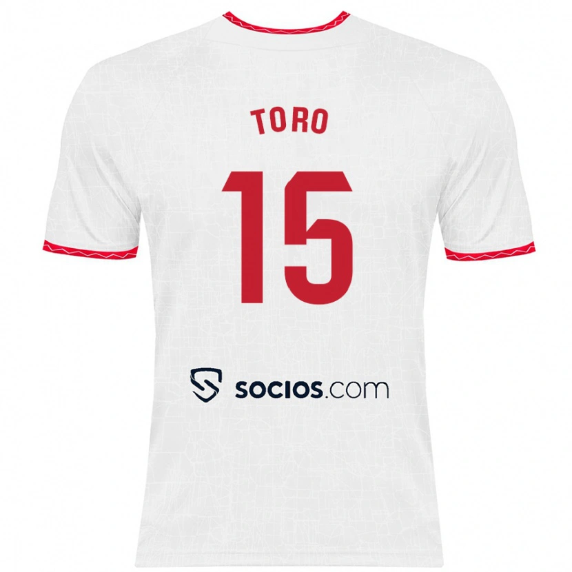 Danxen Mujer Camiseta Juanan Toro #15 Blanco Rojo 1ª Equipación 2024/25 La Camisa México