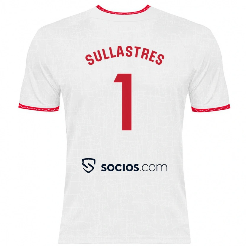 Danxen Mujer Camiseta Esther Sullastres #1 Blanco Rojo 1ª Equipación 2024/25 La Camisa México