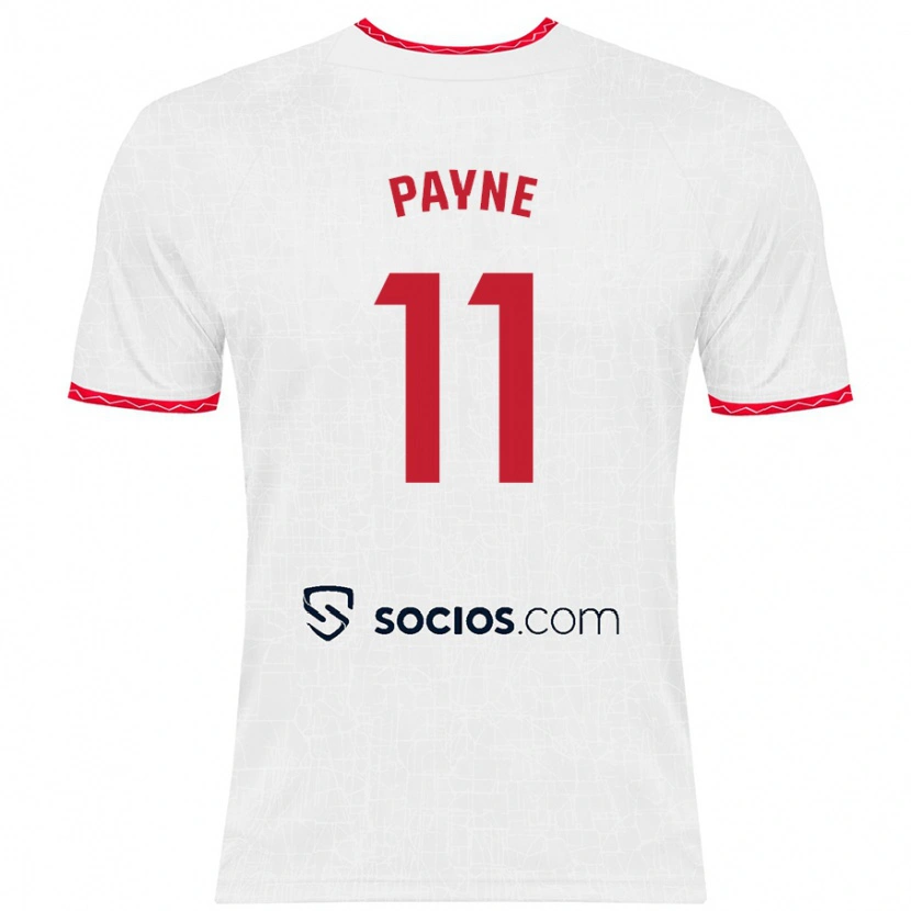 Danxen Mujer Camiseta Antionette Oyedupe Toni Payne #11 Blanco Rojo 1ª Equipación 2024/25 La Camisa México