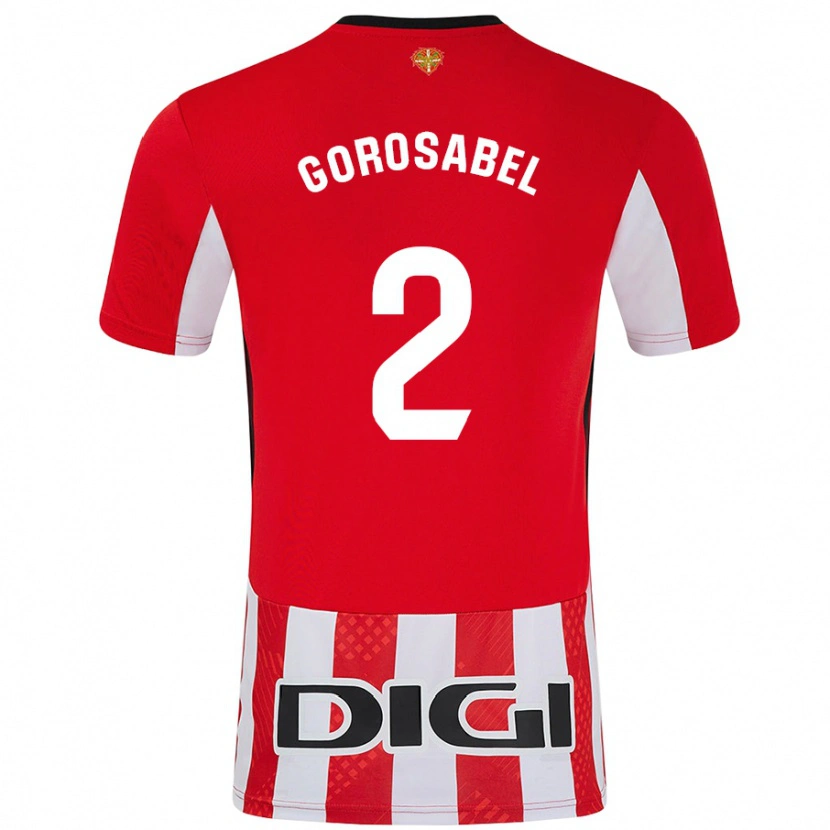 Danxen Mujer Camiseta Andoni Gorosabel #2 Rojo Blanco 1ª Equipación 2024/25 La Camisa México