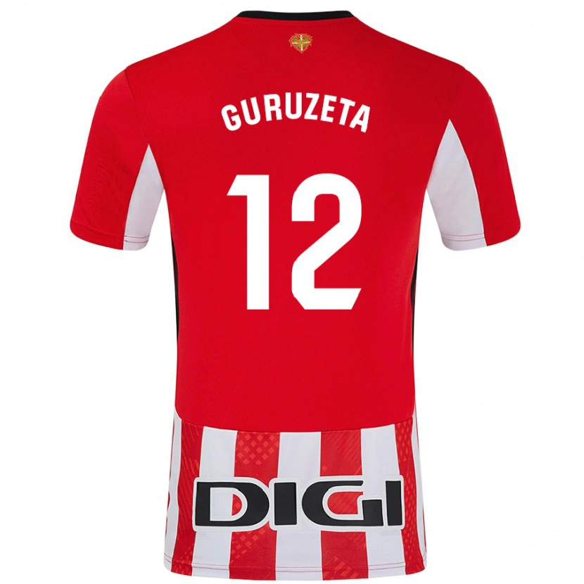 Danxen Mujer Camiseta Gorka Guruzeta #12 Rojo Blanco 1ª Equipación 2024/25 La Camisa México