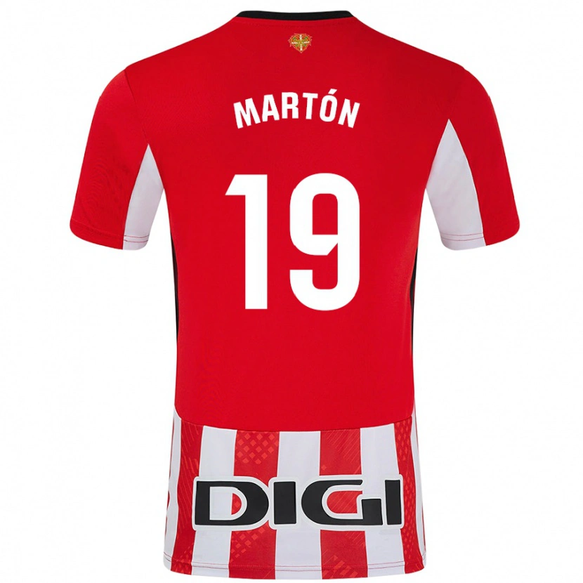 Danxen Mujer Camiseta Javier Martón #19 Rojo Blanco 1ª Equipación 2024/25 La Camisa México