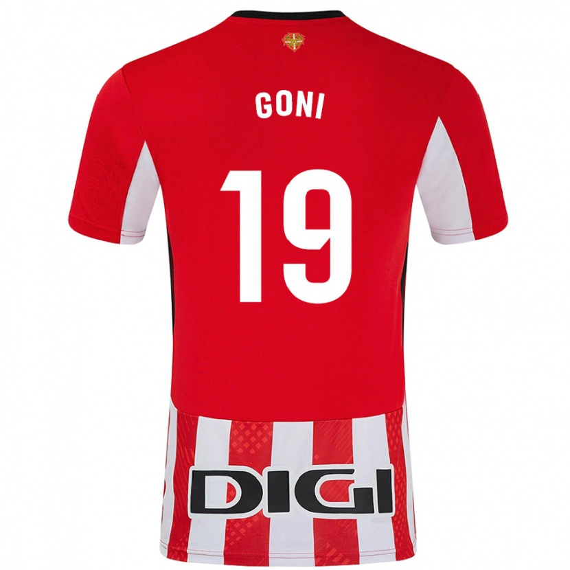 Danxen Mujer Camiseta Marcos Goñi #19 Rojo Blanco 1ª Equipación 2024/25 La Camisa México