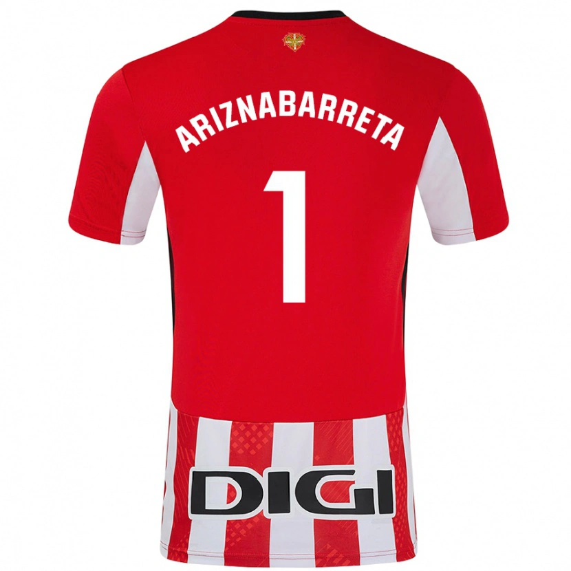 Danxen Mujer Camiseta Oier Ariznabarreta #1 Rojo Blanco 1ª Equipación 2024/25 La Camisa México