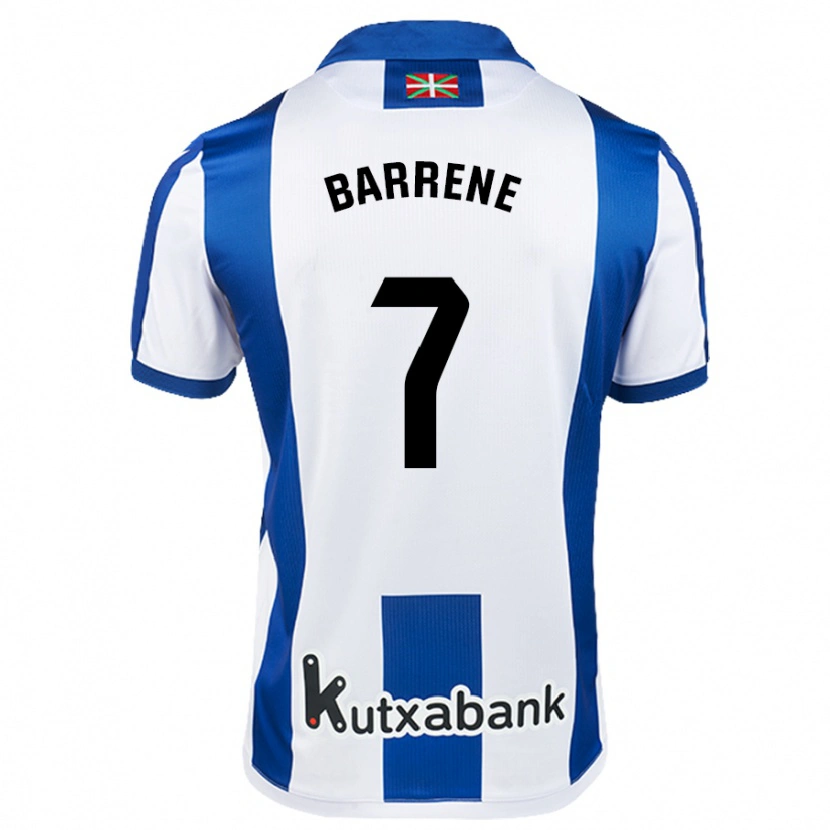 Danxen Mujer Camiseta Ander Barrenetxea #7 Blanco Azul 1ª Equipación 2024/25 La Camisa México