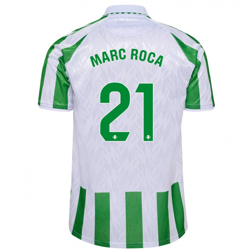 Danxen Mujer Camiseta Marc Roca #21 Verde Rayas Blancas 1ª Equipación 2024/25 La Camisa México