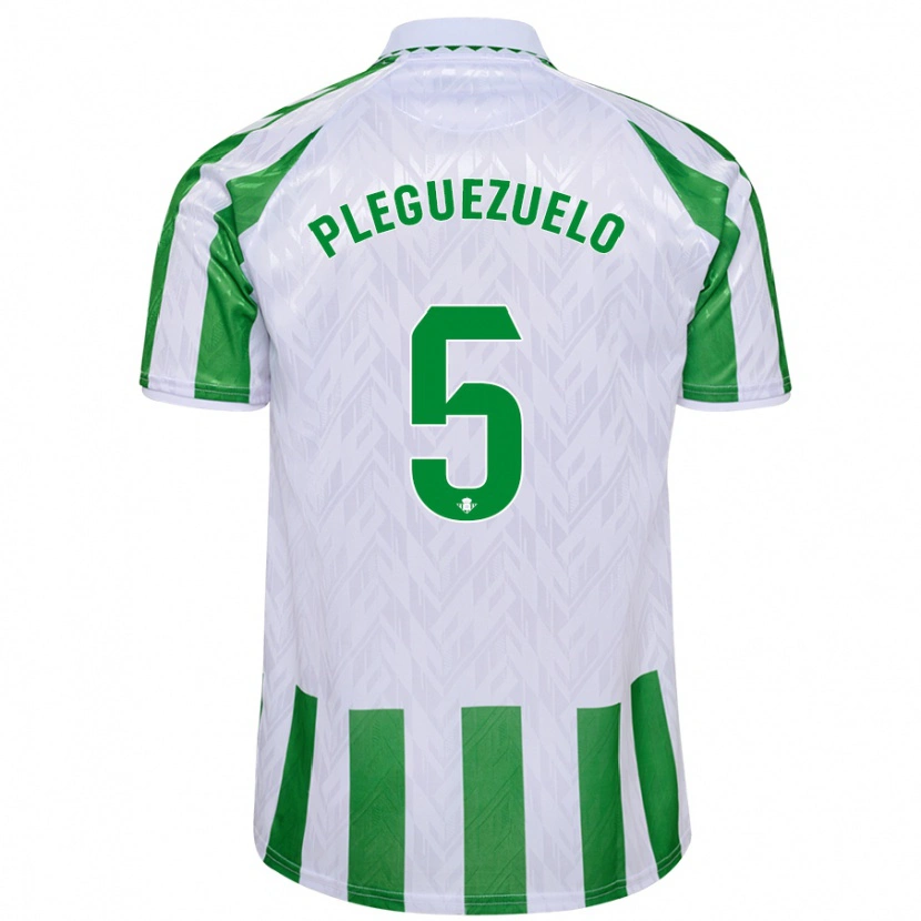 Danxen Mujer Camiseta Xavi Pleguezuelo #5 Verde Rayas Blancas 1ª Equipación 2024/25 La Camisa México