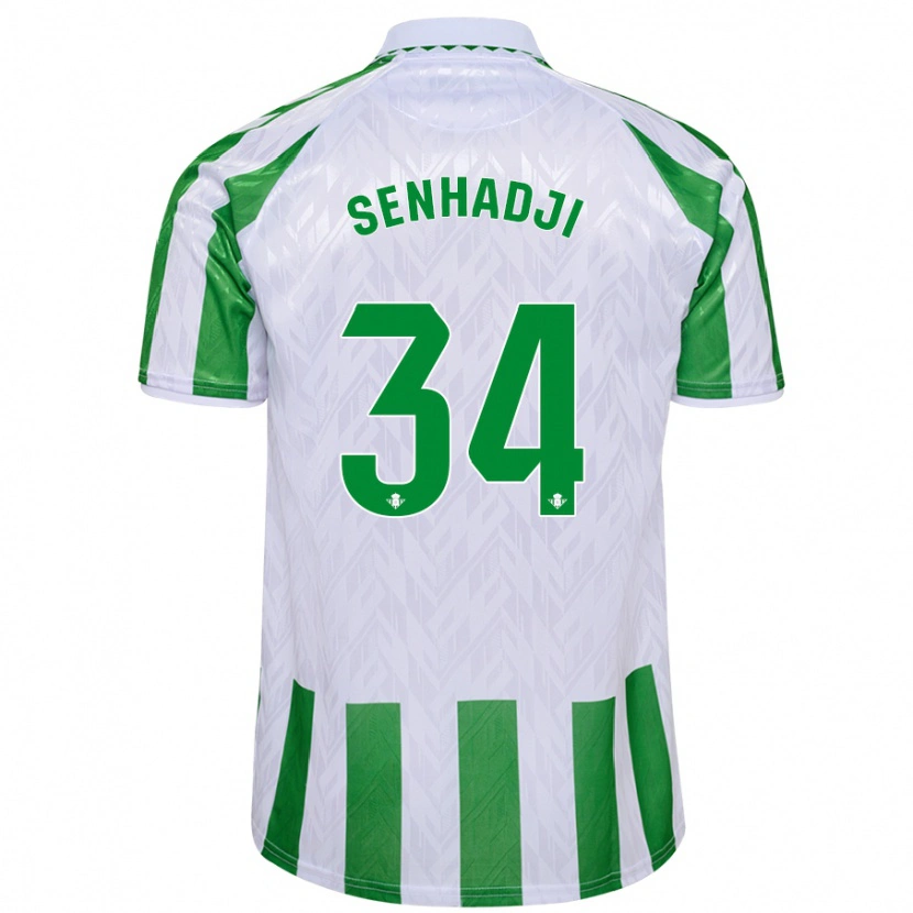 Danxen Mujer Camiseta Yanis Senhadji #34 Verde Rayas Blancas 1ª Equipación 2024/25 La Camisa México