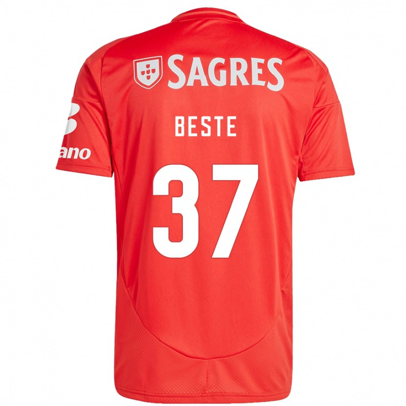 Danxen Mujer Camiseta Jan-Niklas Beste #37 Rojo Blanco 1ª Equipación 2024/25 La Camisa México