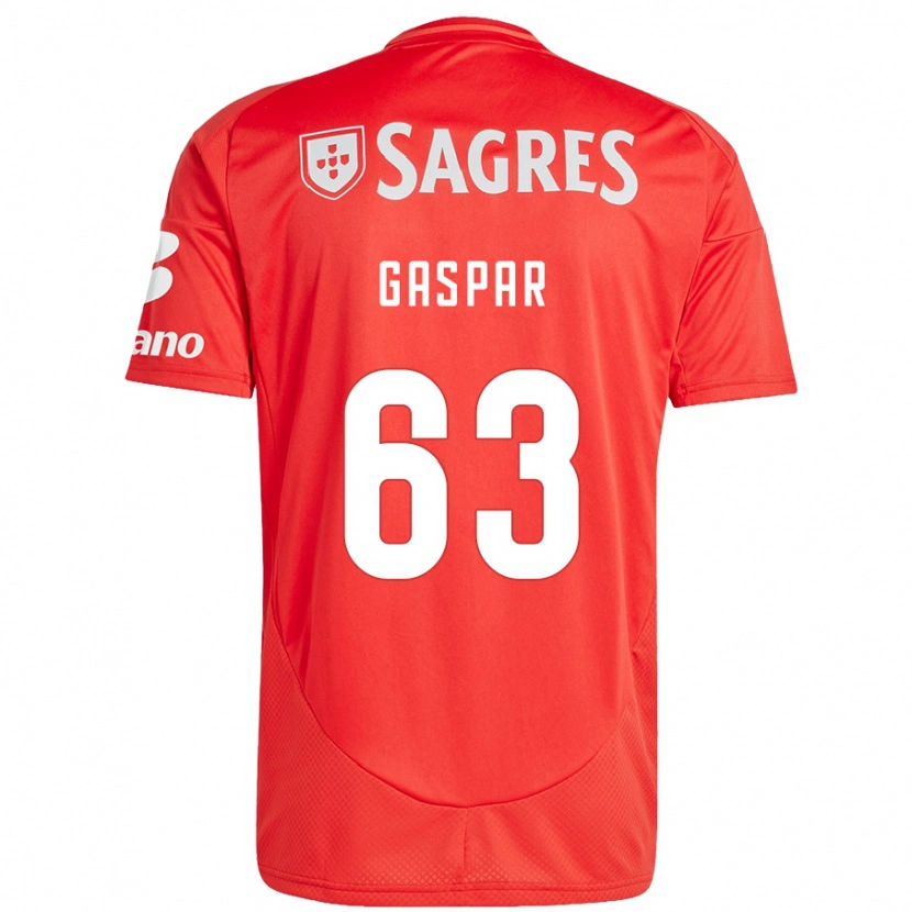 Danxen Mujer Camiseta Guilherme Gaspar #63 Rojo Blanco 1ª Equipación 2024/25 La Camisa México