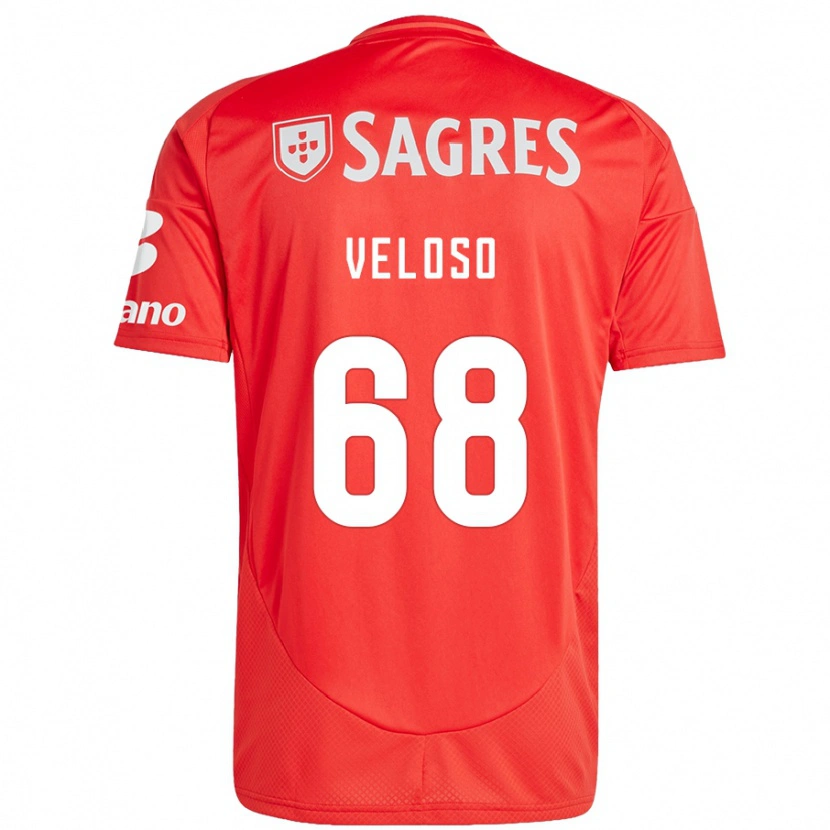 Danxen Mujer Camiseta João Veloso #68 Rojo Blanco 1ª Equipación 2024/25 La Camisa México