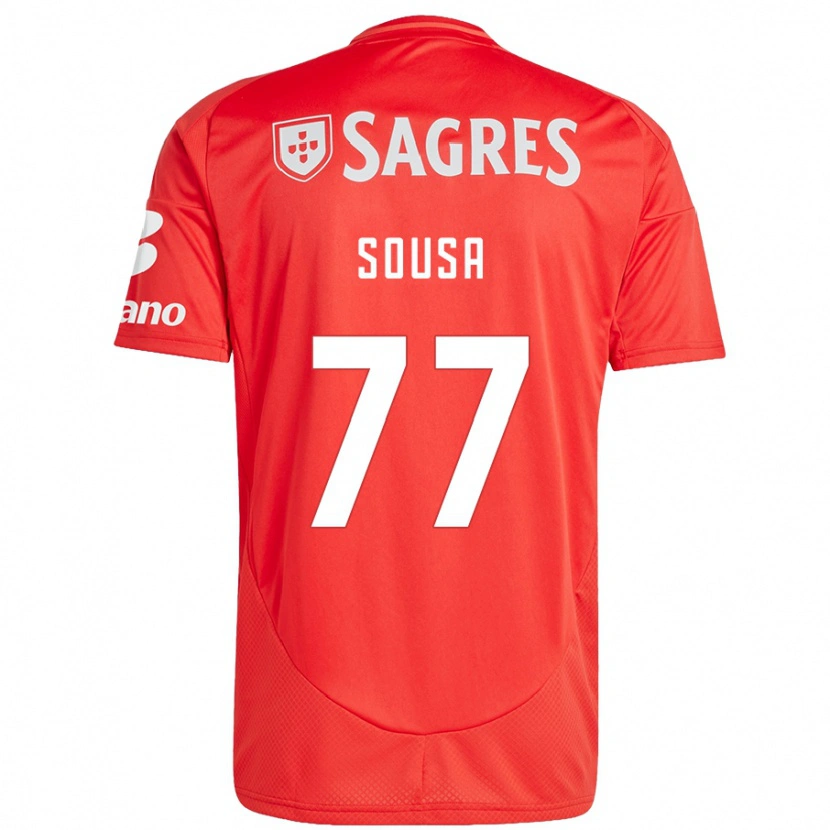 Danxen Mujer Camiseta Gerson Sousa #77 Rojo Blanco 1ª Equipación 2024/25 La Camisa México