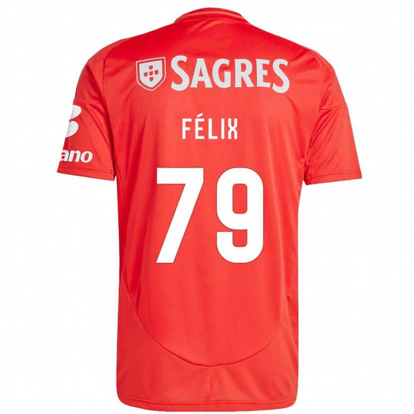 Danxen Mujer Camiseta Hugo Félix #79 Rojo Blanco 1ª Equipación 2024/25 La Camisa México
