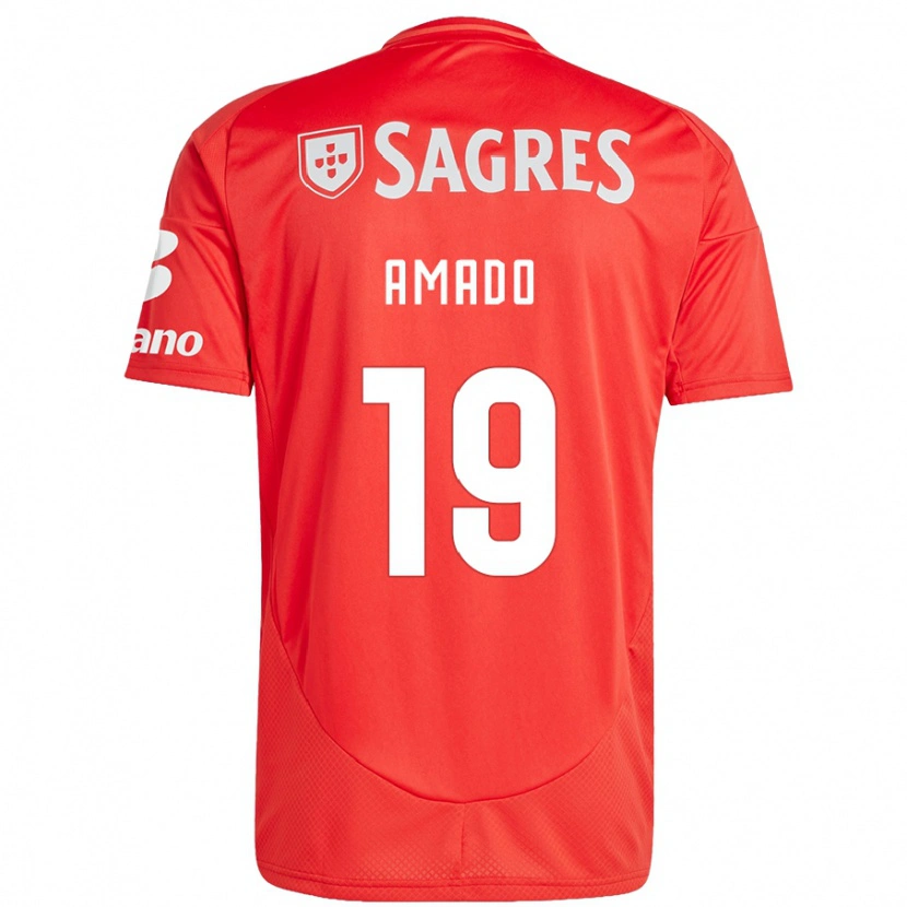 Danxen Mujer Camiseta Catarina Amado #19 Rojo Blanco 1ª Equipación 2024/25 La Camisa México