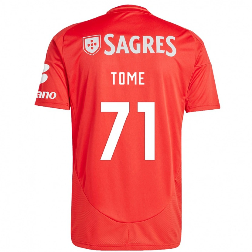 Danxen Mujer Camiseta João Tomé #71 Rojo Blanco 1ª Equipación 2024/25 La Camisa México