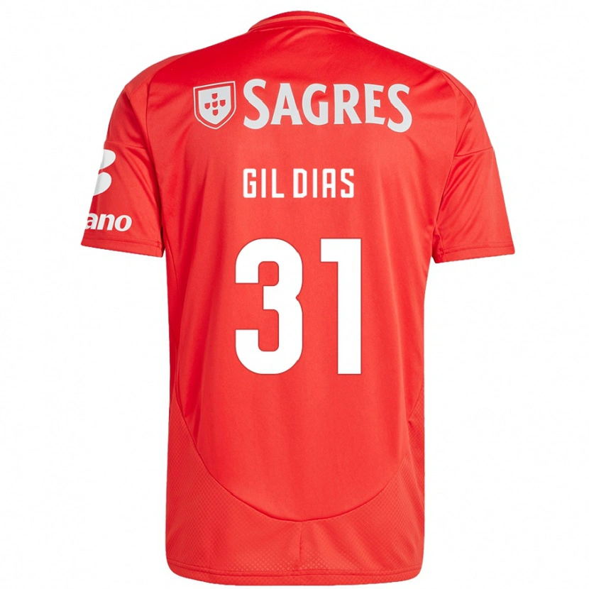 Danxen Mujer Camiseta Gil Dias #31 Rojo Blanco 1ª Equipación 2024/25 La Camisa México