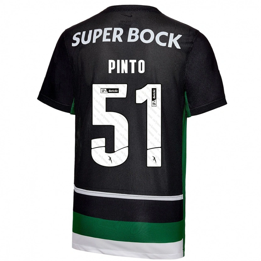 Danxen Mujer Camiseta Diogo Pinto #51 Negro Blanco Verde 1ª Equipación 2024/25 La Camisa México